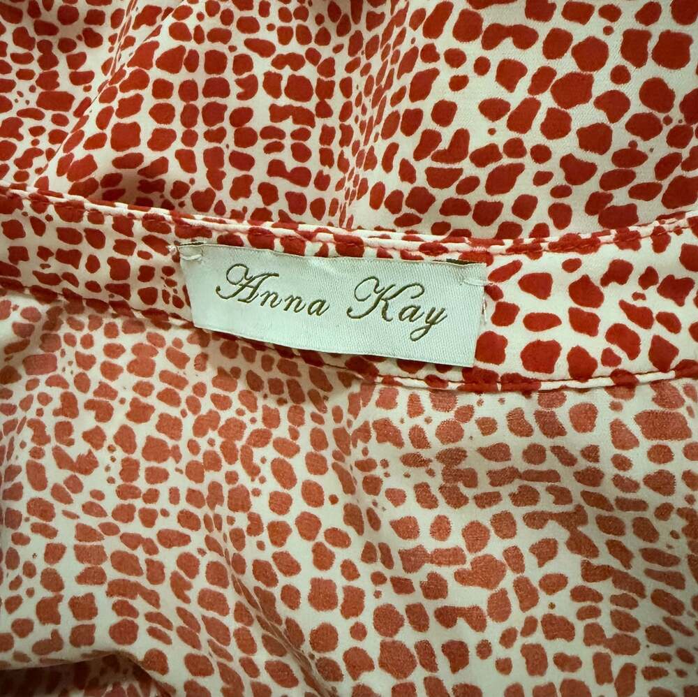 Anna Kay Red and White Animal Print Tiered Bell Sleeve Dress - Picture 5 of 5